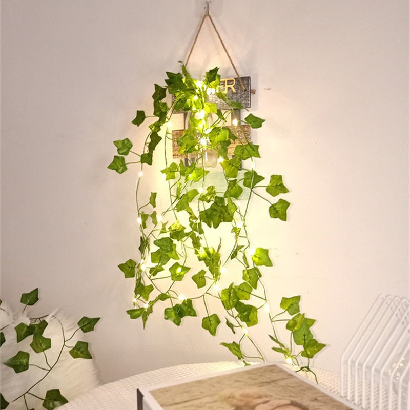 Artificial Ivy Leaf Garland LED String Lights