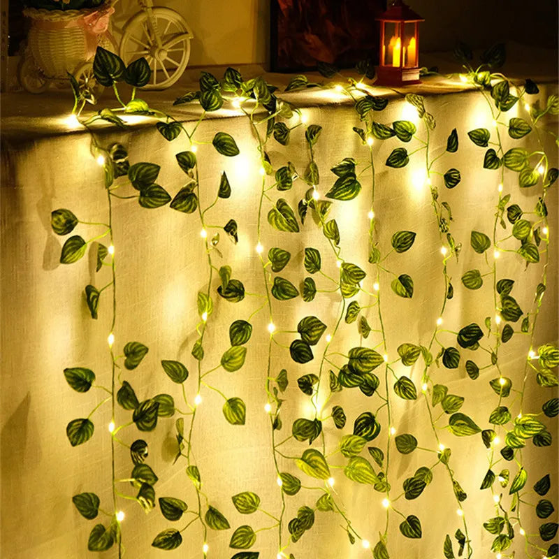 Artificial Ivy Leaf Garland LED String Lights