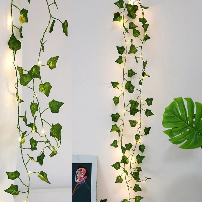 Artificial Ivy Leaf Garland LED String Lights