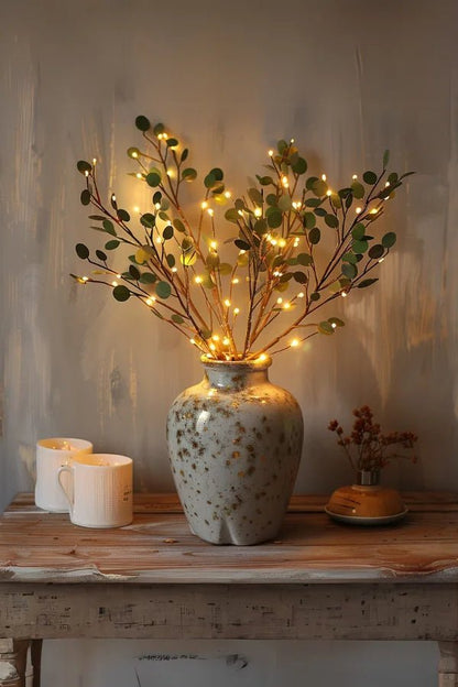 Artificial Lighted Branch Stems with Warm LED Fairy Lights for Vase