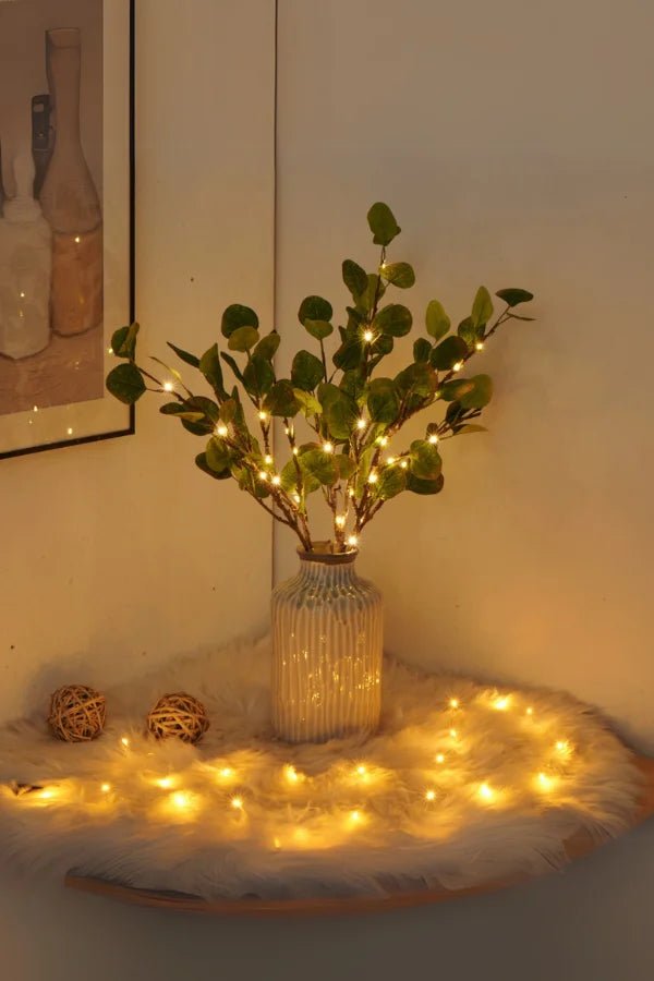 Artificial Lighted Branch Stems with Warm LED Fairy Lights for Vase