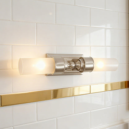 Bathroom Vanity Wall Light Classic Double Tube Sconce with Frosted Glass Shades