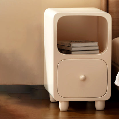 Bedside Table with Open Shelf and Drawer