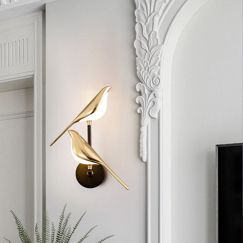 Bird Wall Lamp Modern LED with Magnetic Rotating Head