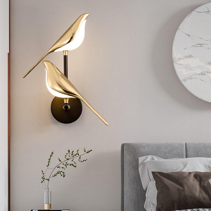 Bird Wall Lamp Modern LED with Magnetic Rotating Head