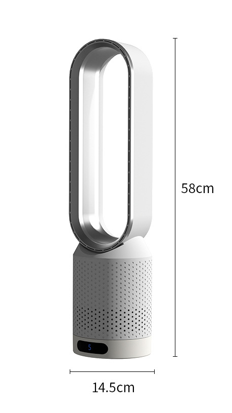 Bladeless Tower Fan and Air Purifier with HEPA Filter, UV and Ionizer