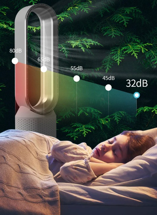 Bladeless Tower Fan and Air Purifier with HEPA Filter, UV and Ionizer