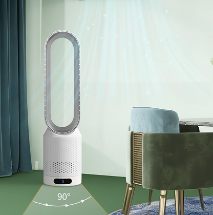 Bladeless Tower Fan and Air Purifier with HEPA Filter, UV and Ionizer