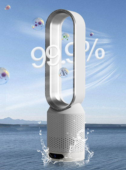Bladeless Tower Fan and Air Purifier with HEPA Filter, UV and Ionizer