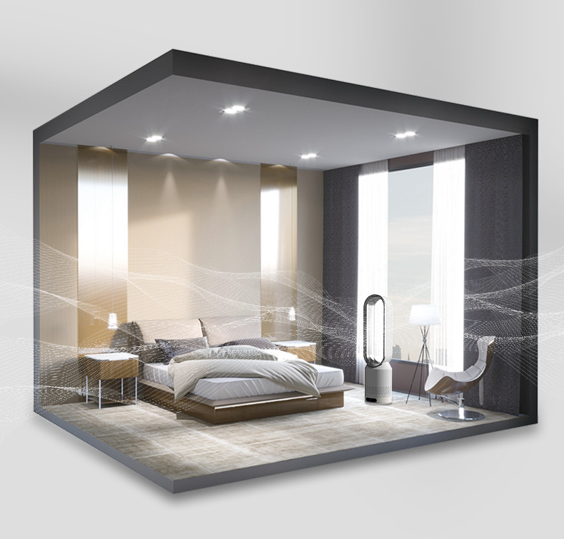 Bladeless Tower Fan and Air Purifier with HEPA Filter, UV and Ionizer