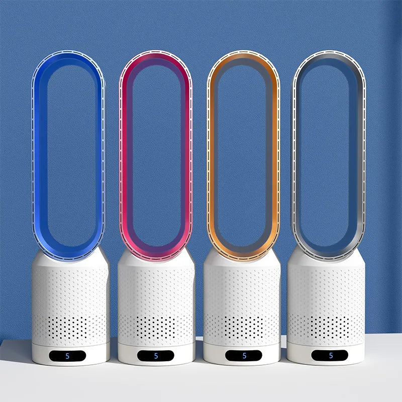 Bladeless Tower Fan and Air Purifier with HEPA Filter, UV and Ionizer