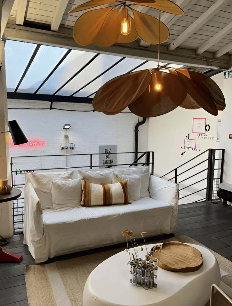 Bohemian Pendant Lamp with Flower Petal Fabric Shade