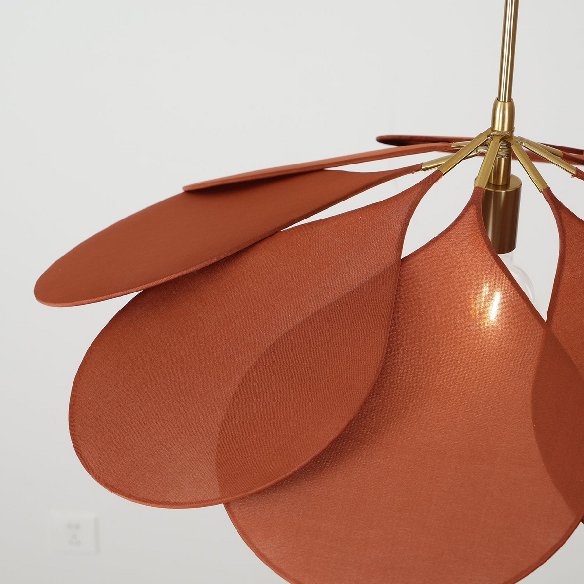 Bohemian Pendant Lamp with Flower Petal Fabric Shade