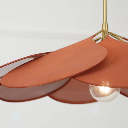 Bohemian Pendant Lamp with Flower Petal Fabric Shade