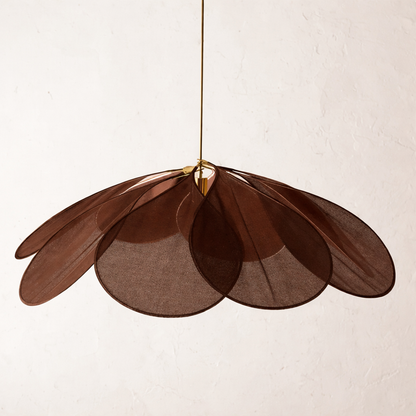 Bohemian Pendant Lamp with Flower Petal Fabric Shade