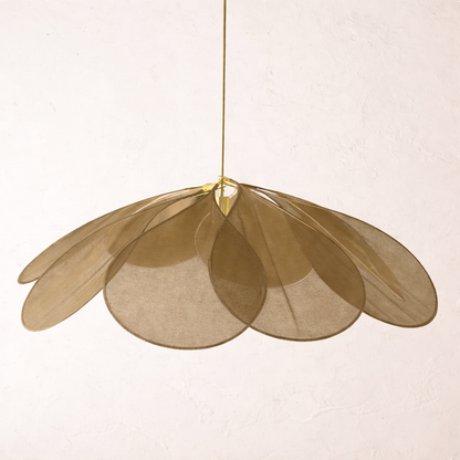 Bohemian Pendant Lamp with Flower Petal Fabric Shade