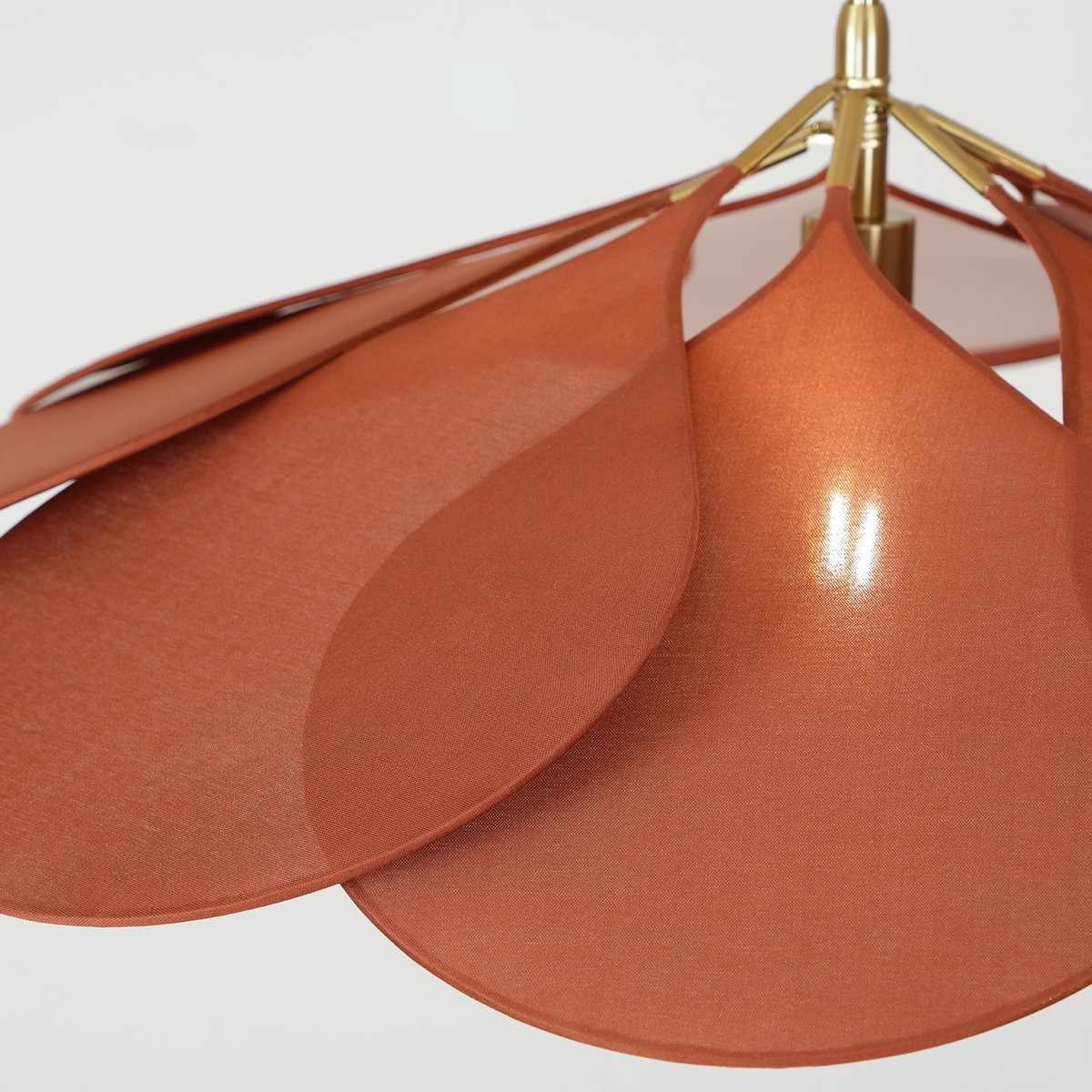 Bohemian Pendant Lamp with Flower Petal Fabric Shade