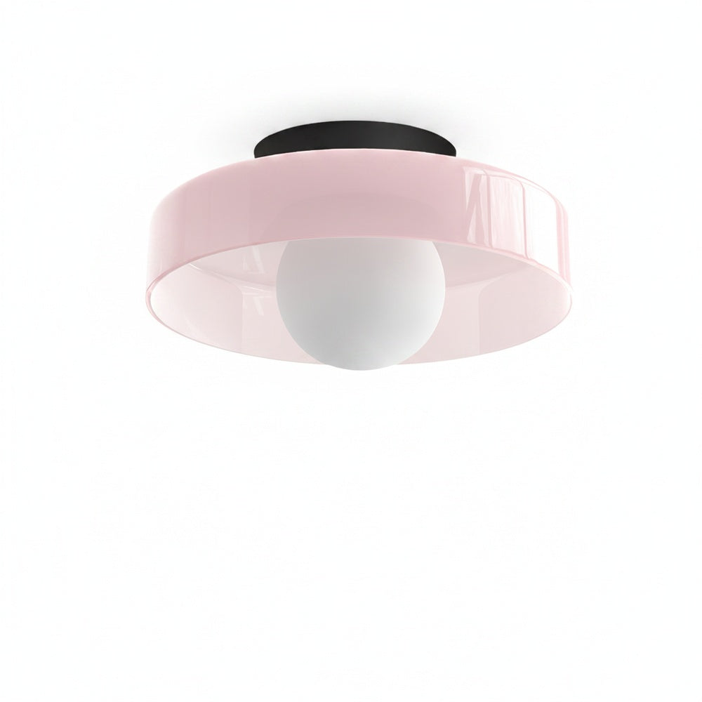 Ceiling and Wall Lamp Retro Round Shade with Globe Bulb