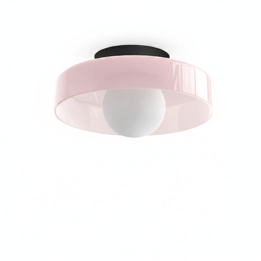 Ceiling and Wall Lamp Retro Round Shade with Globe Bulb
