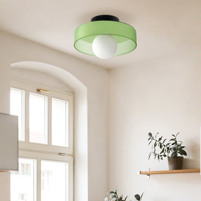 Ceiling and Wall Lamp Retro Round Shade with Globe Bulb