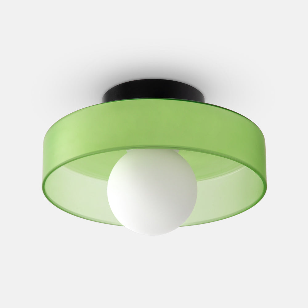 Ceiling and Wall Lamp Retro Round Shade with Globe Bulb