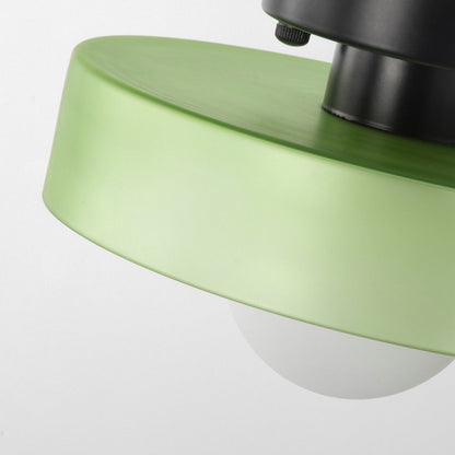 Ceiling and Wall Lamp Retro Round Shade with Globe Bulb