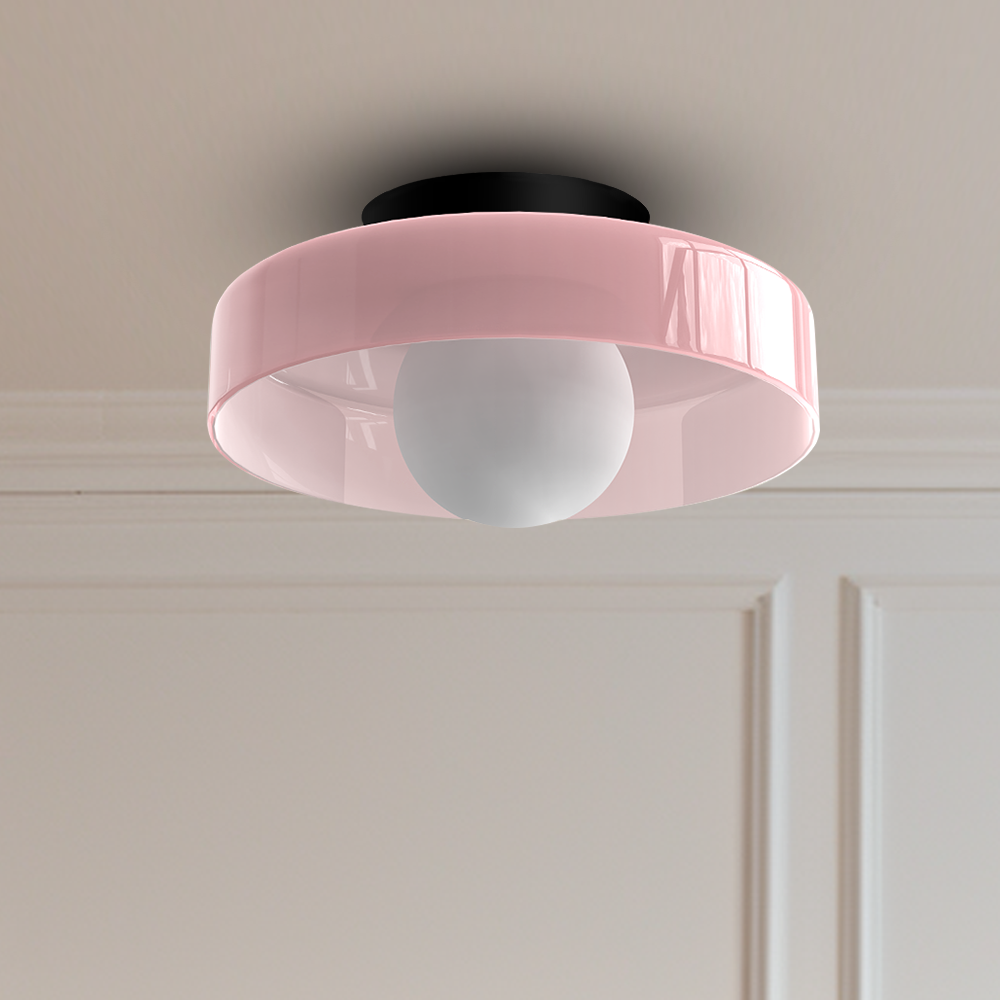 Ceiling and Wall Lamp Retro Round Shade with Globe Bulb