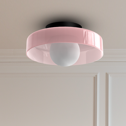 Ceiling and Wall Lamp Retro Round Shade with Globe Bulb
