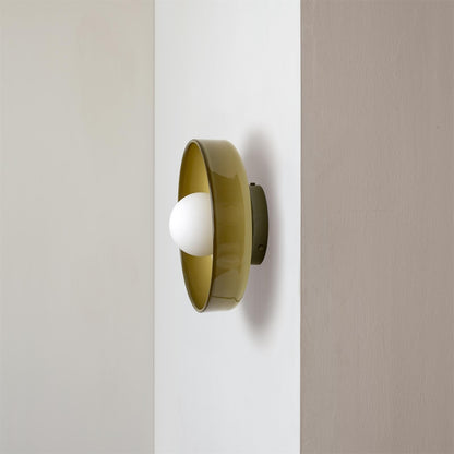 Ceiling and Wall Lamp Retro Round Shade with Globe Bulb