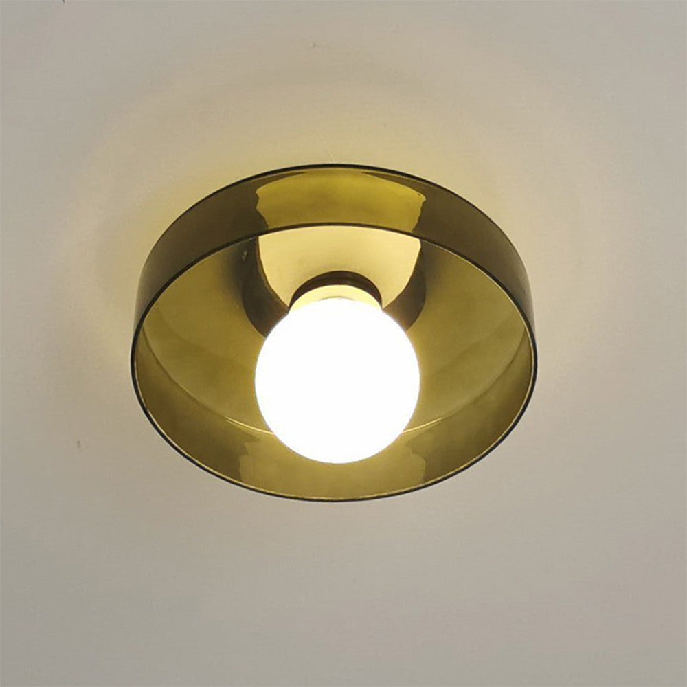 Ceiling and Wall Lamp Retro Round Shade with Globe Bulb