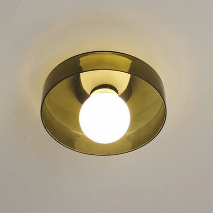 Ceiling and Wall Lamp Retro Round Shade with Globe Bulb