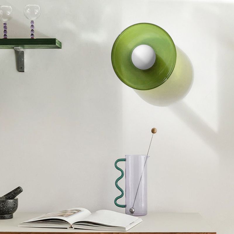 Ceiling and Wall Lamp Retro Round Shade with Globe Bulb