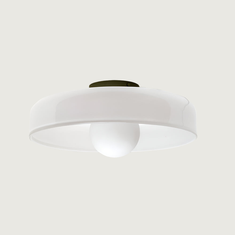 Ceiling and Wall Lamp Retro Round Shade with Globe Bulb