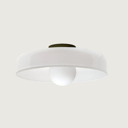 Ceiling and Wall Lamp Retro Round Shade with Globe Bulb
