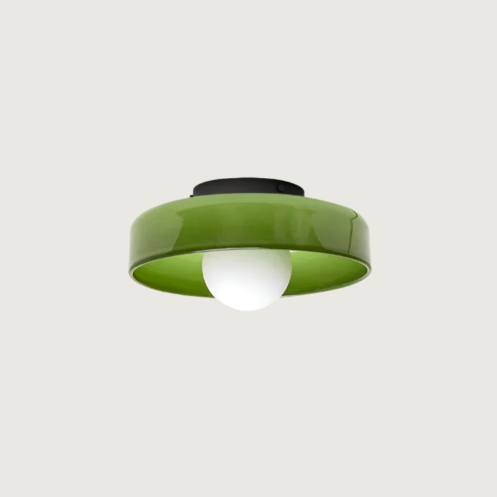 Ceiling and Wall Lamp Retro Round Shade with Globe Bulb