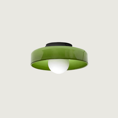 Ceiling and Wall Lamp Retro Round Shade with Globe Bulb