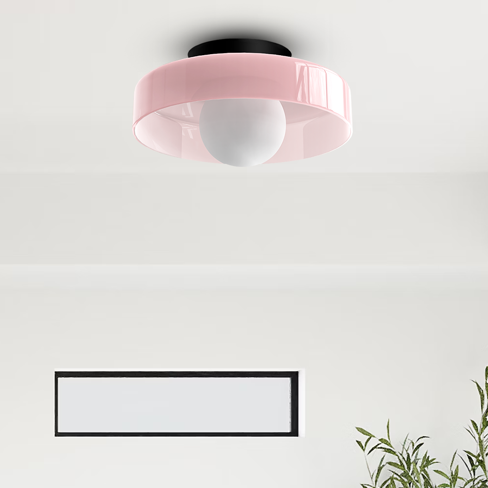 Ceiling and Wall Lamp Retro Round Shade with Globe Bulb
