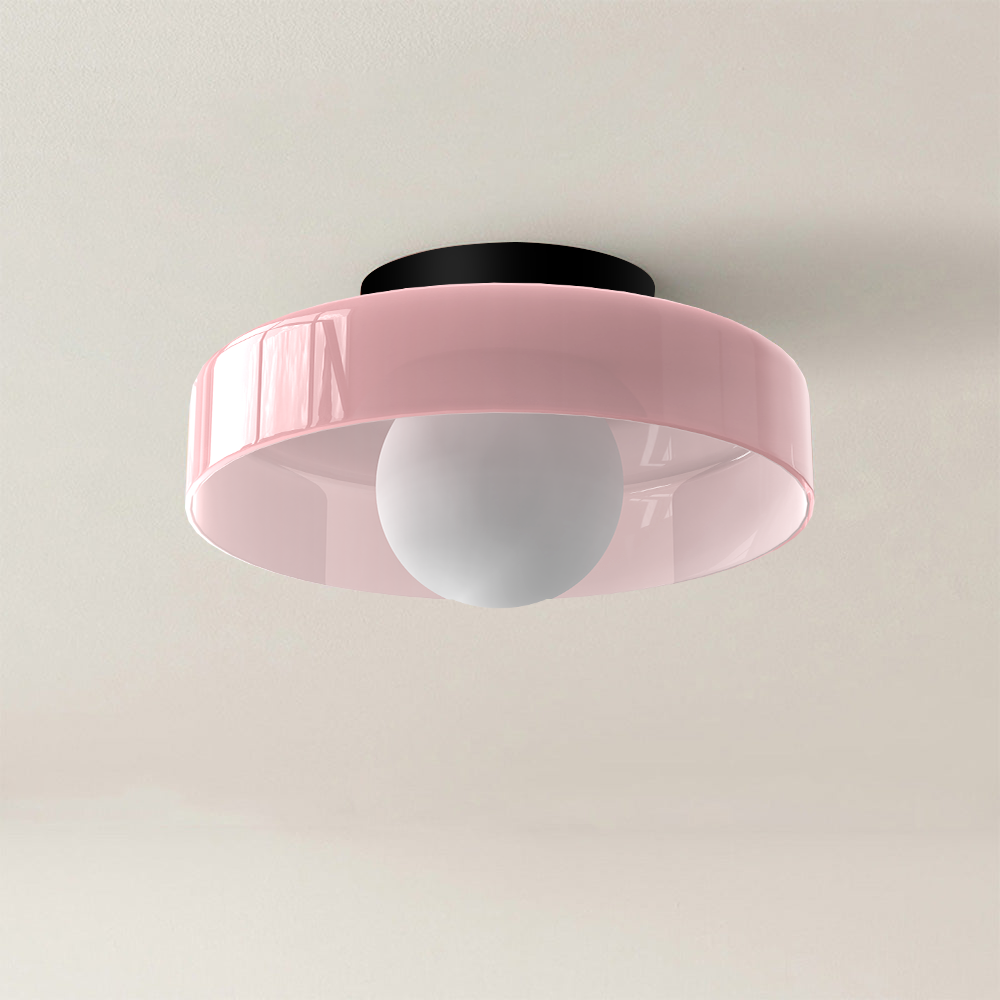 Ceiling and Wall Lamp Retro Round Shade with Globe Bulb