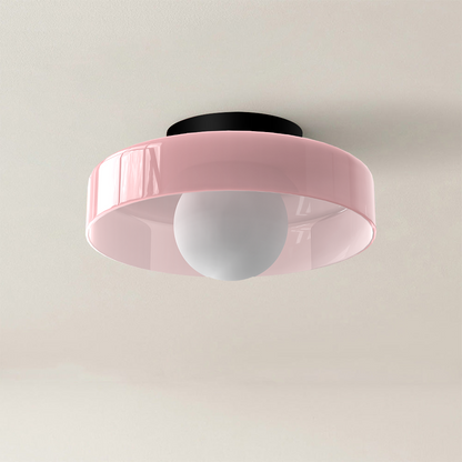 Ceiling and Wall Lamp Retro Round Shade with Globe Bulb