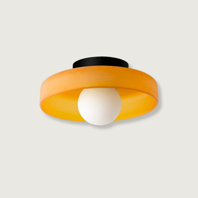 Ceiling and Wall Lamp Retro Round Shade with Globe Bulb