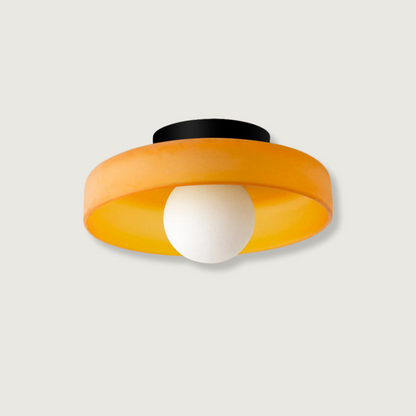 Ceiling and Wall Lamp Retro Round Shade with Globe Bulb
