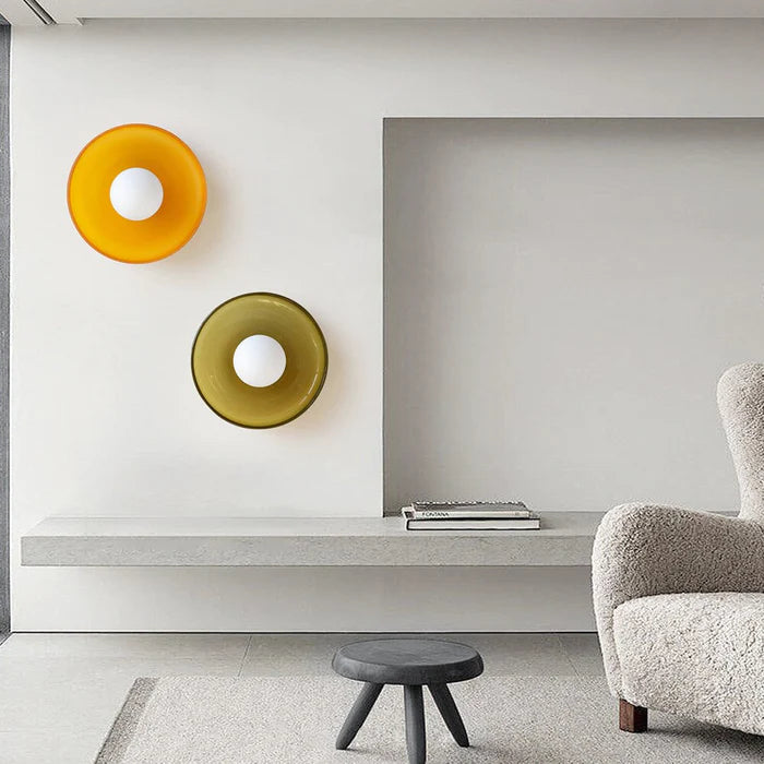 Ceiling and Wall Lamp Retro Round Shade with Globe Bulb