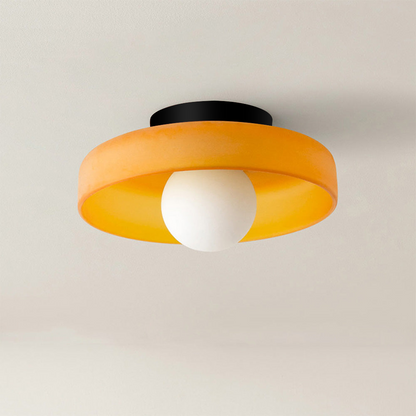 Ceiling and Wall Lamp Retro Round Shade with Globe Bulb