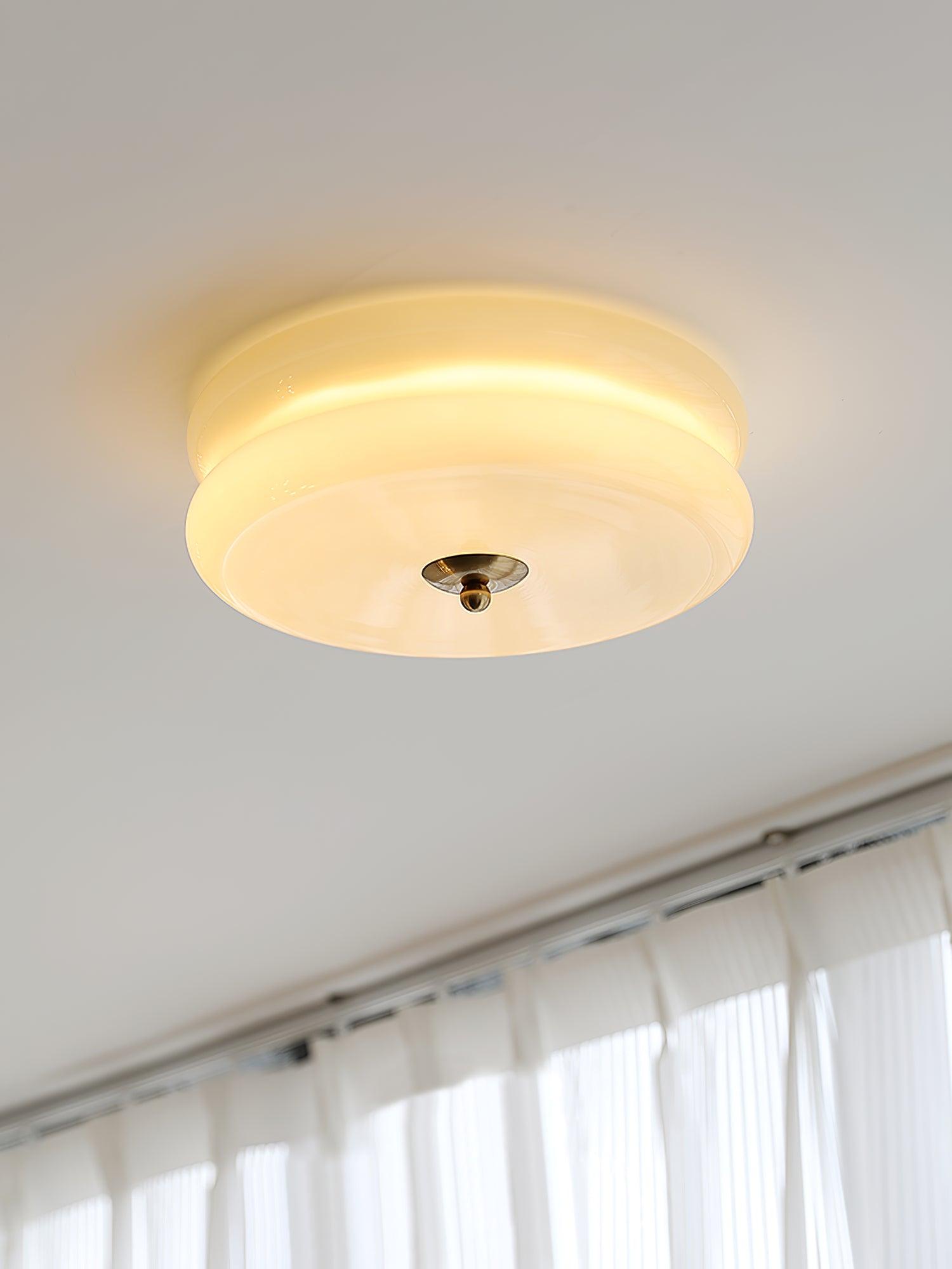 Ceiling Lamp Art Deco Vintage with Glass Shade and Round Layered Design