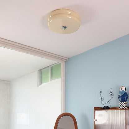 Ceiling Lamp Art Deco Vintage with Glass Shade and Round Layered Design