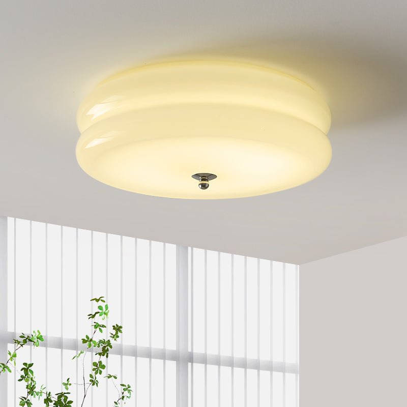Ceiling Lamp Art Deco Vintage with Glass Shade and Round Layered Design