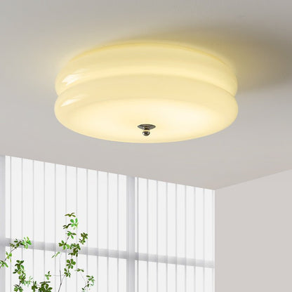Ceiling Lamp Art Deco Vintage with Glass Shade and Round Layered Design