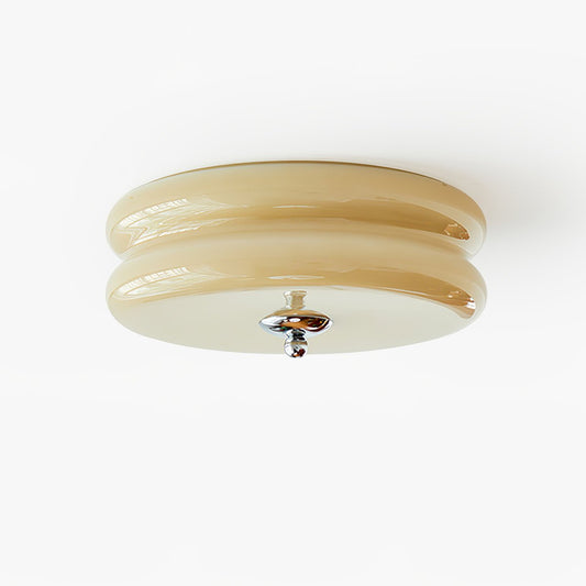 Ceiling Lamp Art Deco Vintage with Glass Shade and Round Layered Design