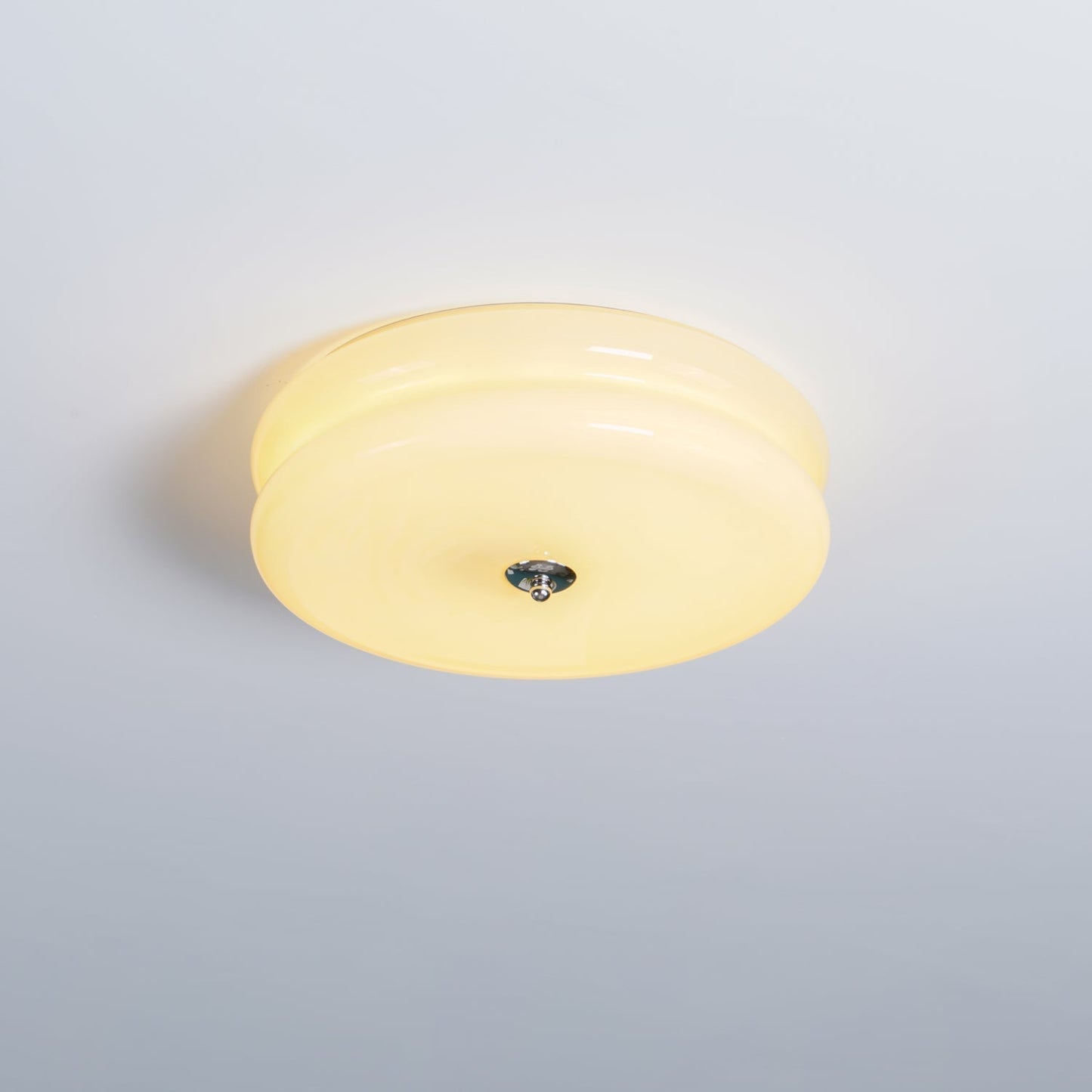 Ceiling Lamp Art Deco Vintage with Glass Shade and Round Layered Design