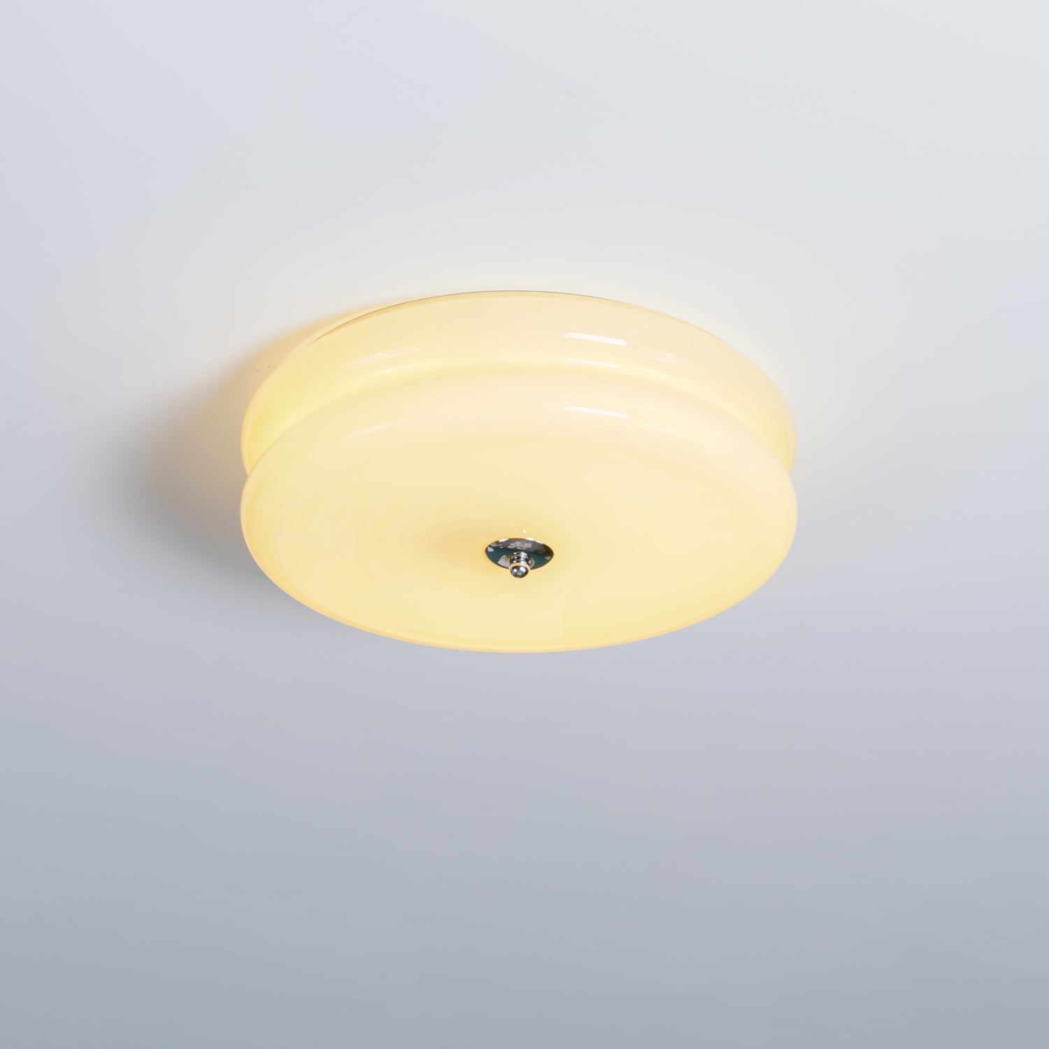 Ceiling Lamp Art Deco Vintage with Glass Shade and Round Layered Design